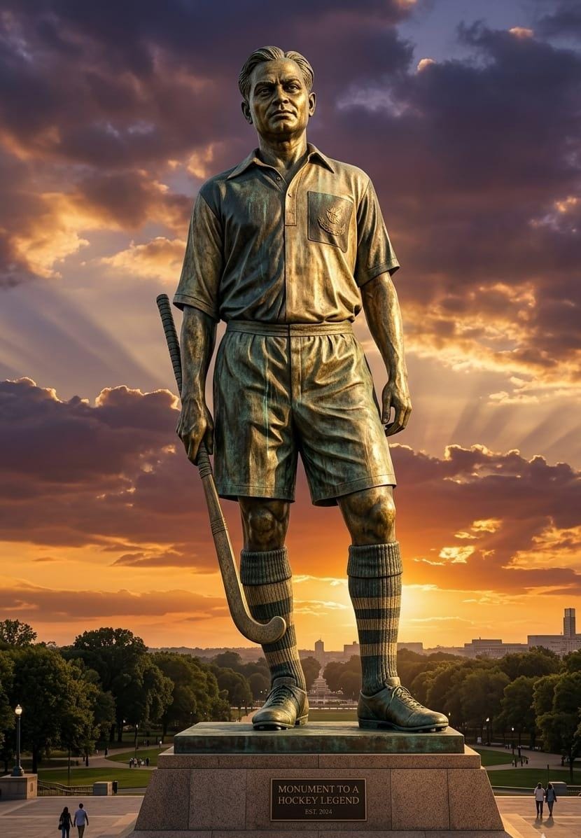 Hockey Player Statue