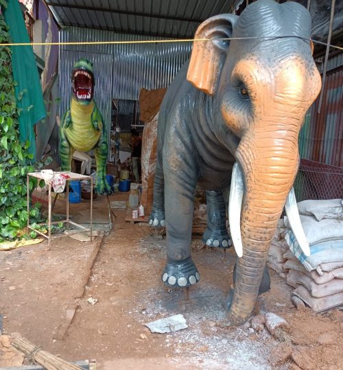 Fiber Elephant Statue