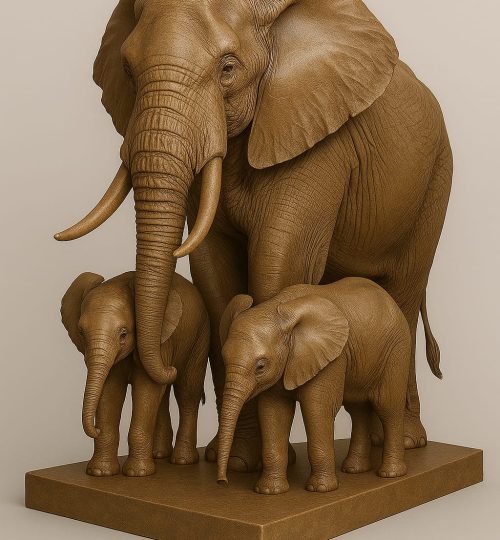 Fiber Elephant Statue
